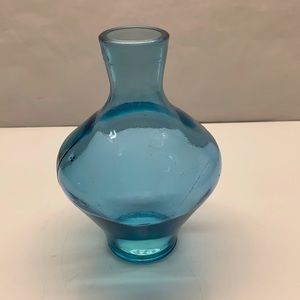 Cobalt dusk blue bottle vase retro look